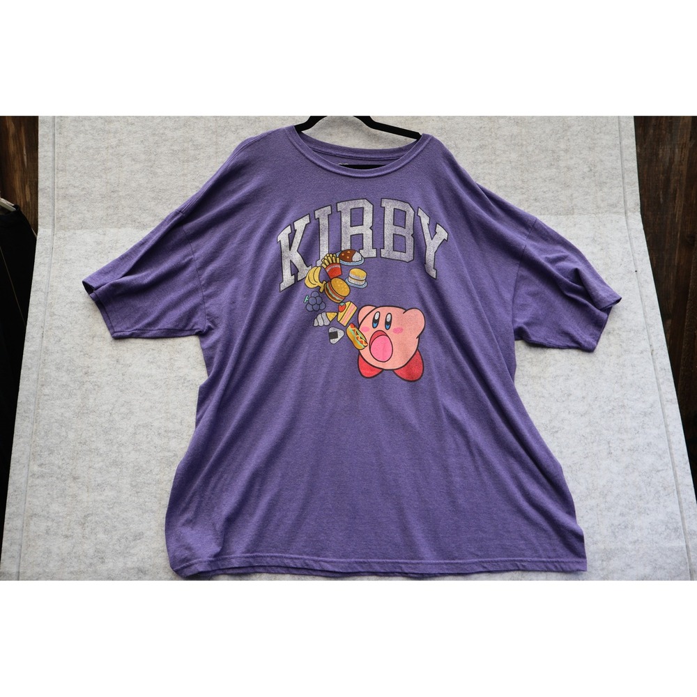Nintendo Kirby Mens 3XL Graphic T-Shirt Purple Heather Short Sleeve Video Game